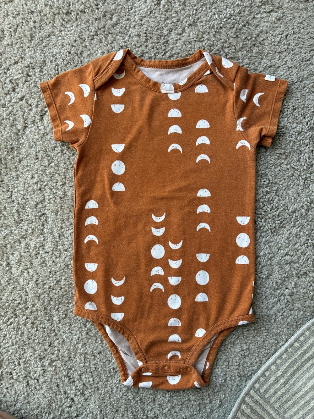 Loulou Lollipop Tencel Rust Moon Phase Baby Bodysuit - Kids One Piece